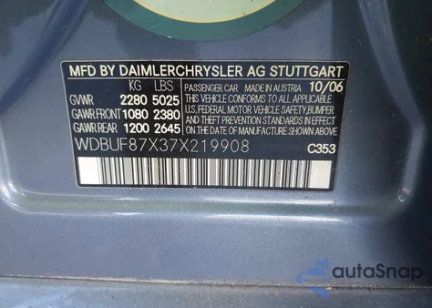 2007 Mercedes-Benz E 350 4Matic from USA, damaged, VIN WDBUF87X37X219908